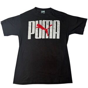 Vtg Puma T Shirt Mens XL Black Graphic Logo Made in USA 90s Single Stitch Y2K